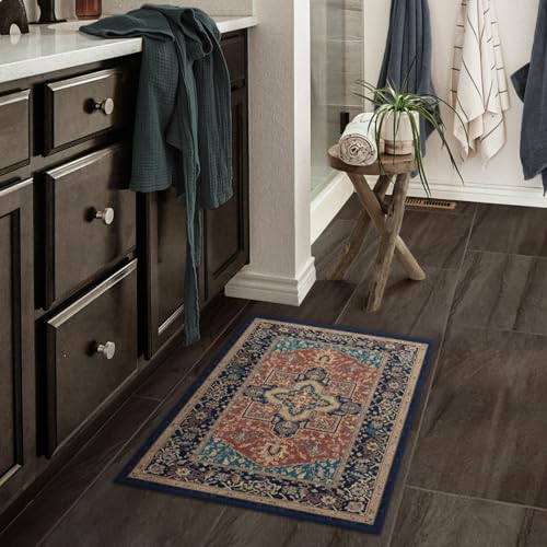 RUGGABLE Maral Heriz Washable Rug - Perfect Vintage Area Rug for Living Room Bedroom Kitchen - Pet &amp; Child Friendly - Stain &amp; Water Resistant - Creme 3&