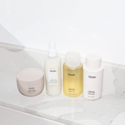 OUAI Fine Shampoo and Conditioner Set - Sulfate Free Shampoo and Conditioner for Fine Hair - Made with Keratin, Marshmallow Root, Shea Butter &amp; Avocado Oil - Free of Parabens &amp; Phthalates (10 Fl Oz)