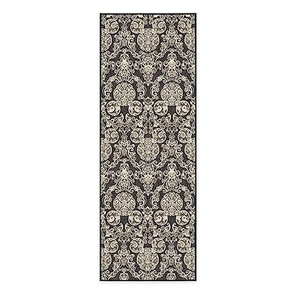 RUGGABLE Disney Traditional Mickey Mouse Washable Rug - Perfect Area Rug for Nursery Playroom Kids Room - Pet &amp; Child Friendly - Stain &amp; Water Resistant - Damask Grey 3&