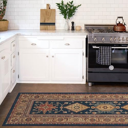 RUGGABLE – Cambria Ruby – Machine Washable Runner Rug – Pet &amp; Child Friendly – Stain &amp; Water Resistant – Non-Slip – 2.5&