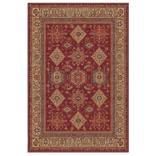 RUGGABLE – Cambria Ruby – Machine Washable Runner Rug – Pet &amp; Child Friendly – Stain &amp; Water Resistant – Non-Slip – 2.5&