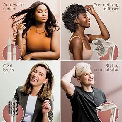 Shark HD430 FlexStyle Air Styling &amp; Drying System, Powerful Hair Dryer Brush &amp; Multi-Styler with Auto-Wrap Curlers, Paddle Brush, Oval Brush, Concentrator Attachment, Stone
