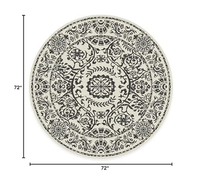 RUGGABLE Washable 2x3 Area Rug, Delphina Delft Blue, Premium Vintage Rugs for Living Room, Bedroom, Kitchen, Office, Classroom with Gripper Non Slip Pad