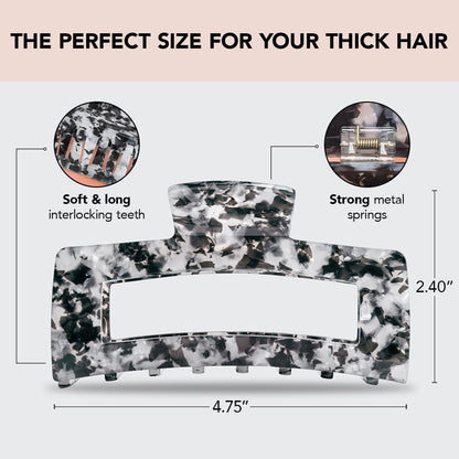 Kitsch Recycled Plastic Large Claw Clip, Big Open Shape Hair Clips for Women, Large Hair Claw Clips &amp; Jaw Clips, Big Claw Clips for Thick Hair, Claw Hair Clips for Girls (1pc, Brown)