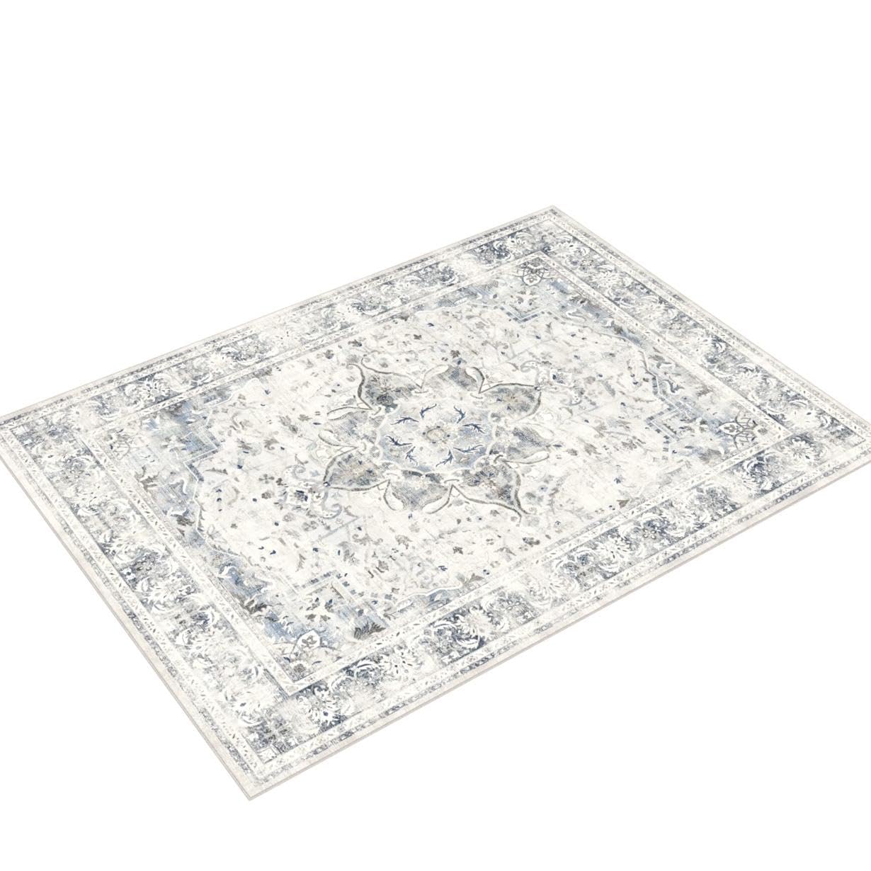 RUGGABLE – Sarrah Blue Quartz – Machine Washable Runner Rug – Pet &amp; Child Friendly – Stain &amp; Water Resistant – Non-Slip – 2.5&