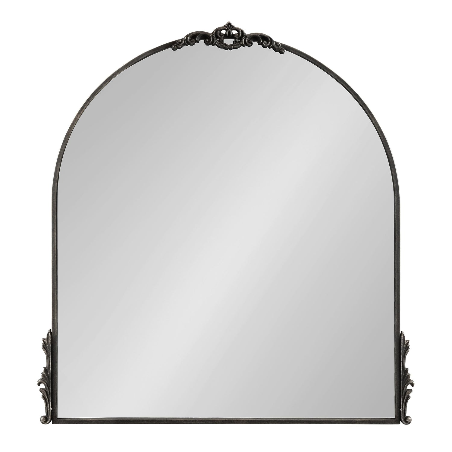 Kate and Laurel Myrcelle Traditional Arched Mirror, 25 x 33, Gold, Decorative Large Arch Mirror with Ornate Garland Detailing Along The Crown and Edges of The Frame