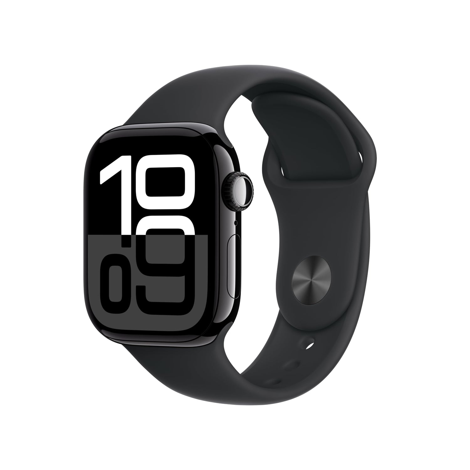Apple Watch Series 10 [GPS 46mm] Smartwatch with Jet Black Aluminium Case with Black Sport Band. Fitness Tracker, ECG App, Always-On Retina Display, Water-Resistant