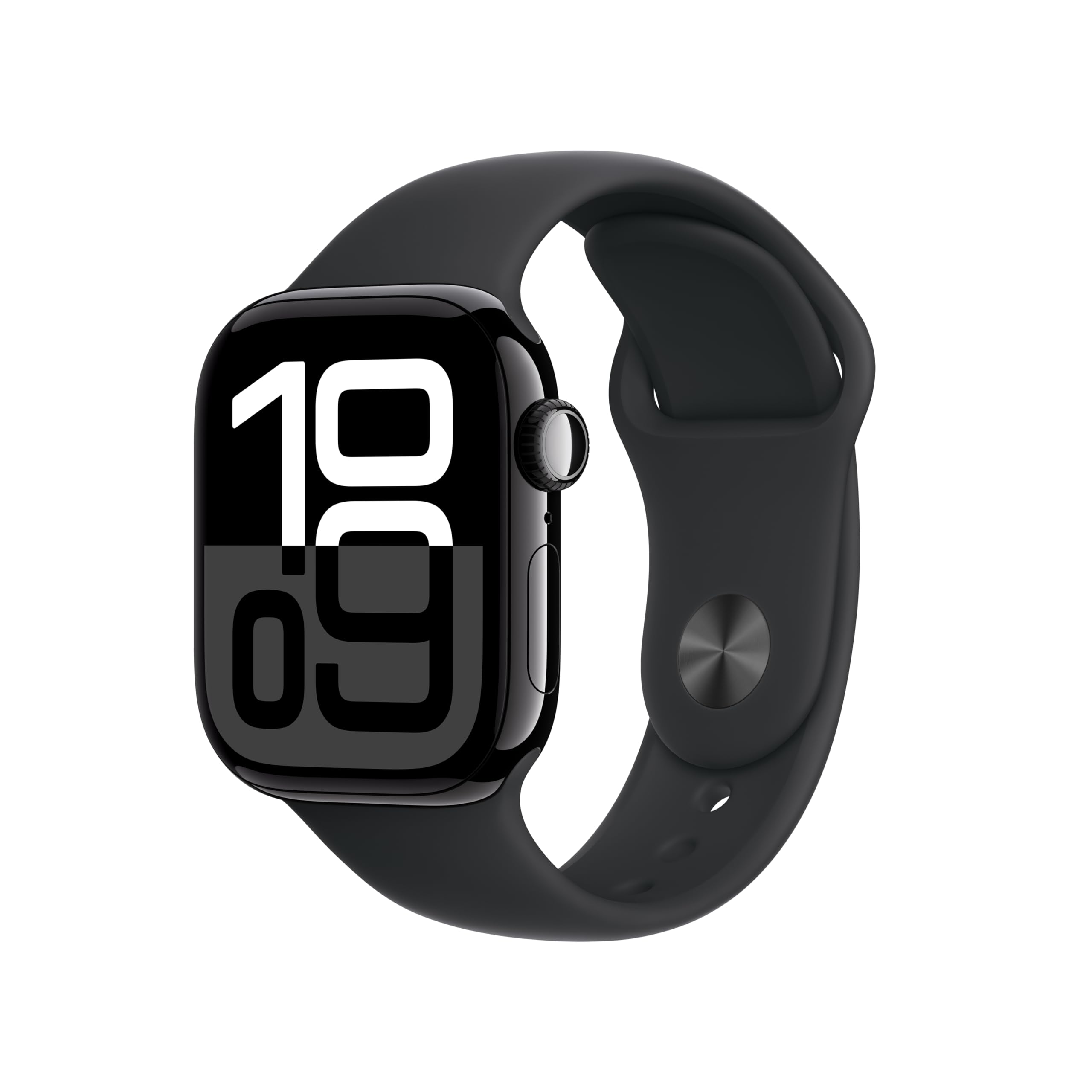 Apple Watch Series 10 [GPS 46mm] Smartwatch with Jet Black Aluminium Case with Black Sport Band. Fitness Tracker, ECG App, Always-On Retina Display, Water-Resistant