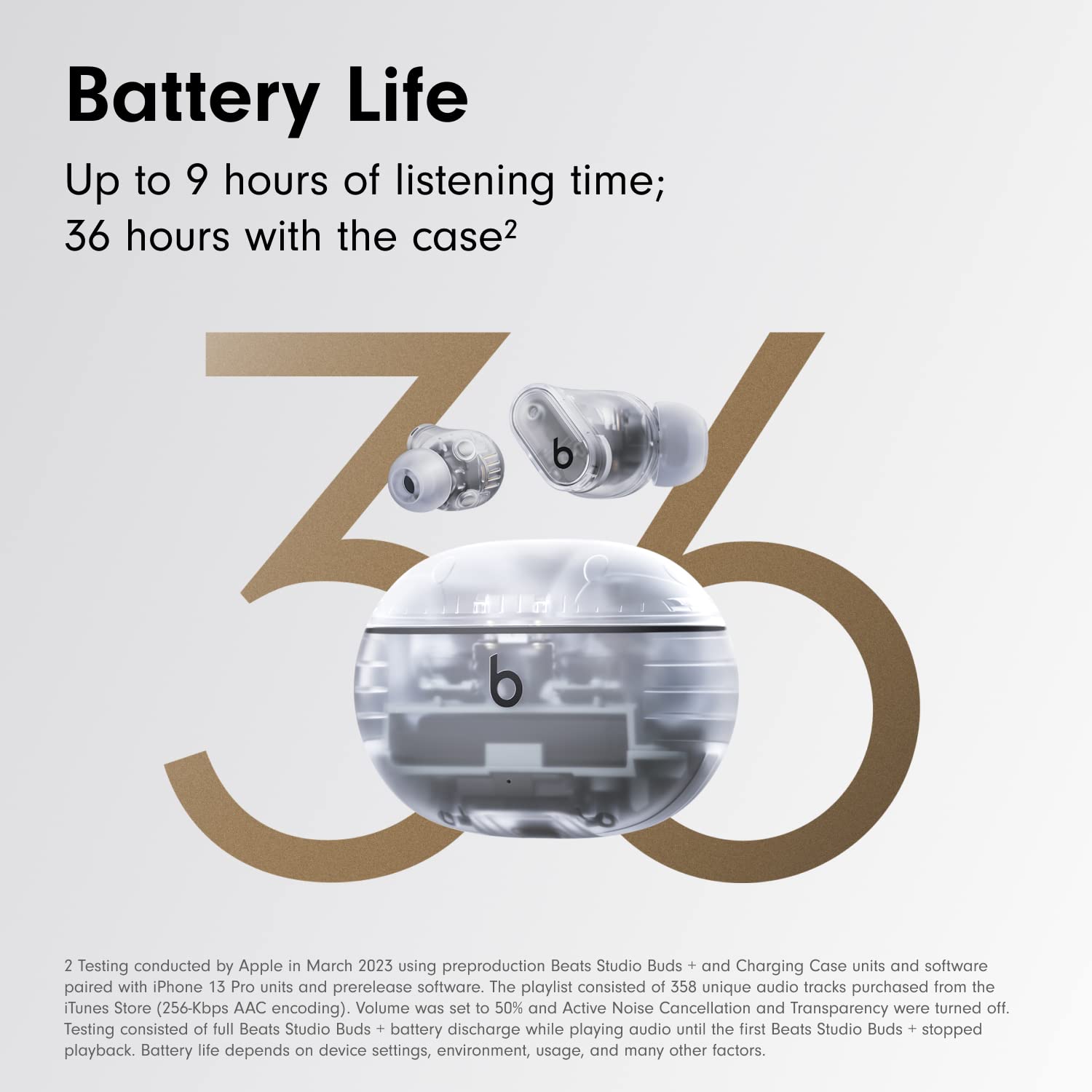 Beats Studio Buds + | True Wireless Noise Cancelling Earbuds, Enhanced Apple &amp; Android Compatibility, Built-in Microphone, Sweat Resistant Bluetooth Headphones, Spatial Audio - Ivory