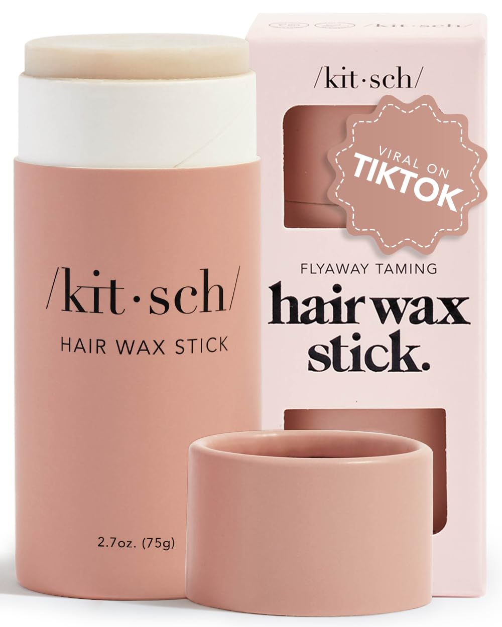 Kitsch Hair Wax Stick for Women &amp; Men - Hair Slick Back Stick, Anti-Frizz and Fly Away Hair Tamer, No Residue Hair Finishing Stick for Flyaways, All Day Hold Styling Product for Smoothing Hair Strands