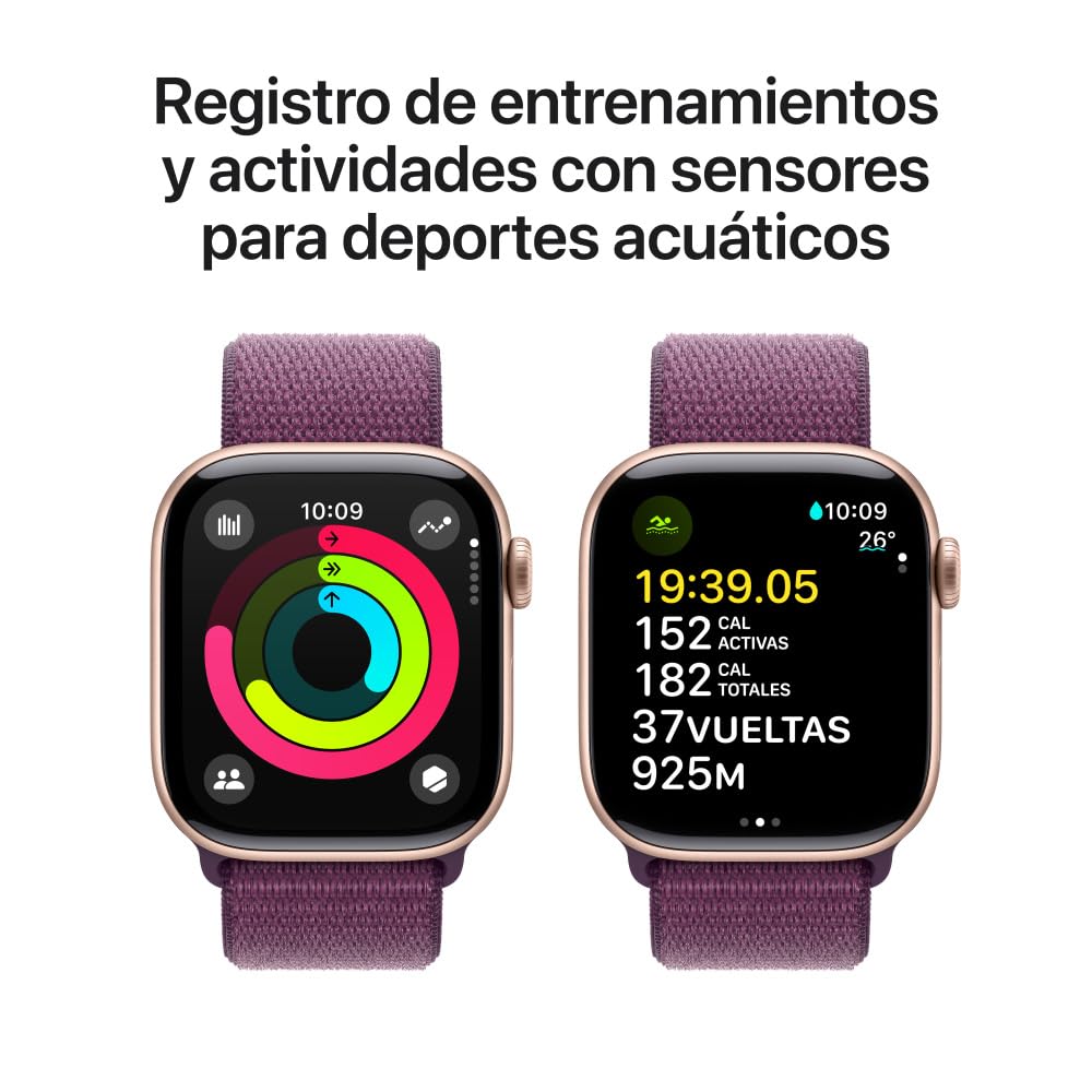 Apple Watch Series 10 [GPS 46mm] Smartwatch with Jet Black Aluminium Case with Black Sport Band. Fitness Tracker, ECG App, Always-On Retina Display, Water-Resistant