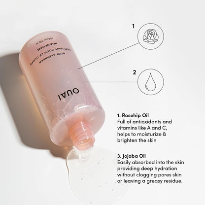 OUAI Body Cleanser, St. Barts - Foaming Body Wash with Jojoba Oil and Rosehip Oil to Hydrate, Nurture, Balance and Soften Skin - Paraben, Phthalate and Sulfate Free Skin Care Products - 10 Oz