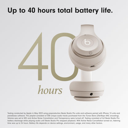 Beats Studio Pro - Wireless Bluetooth Noise Cancelling Headphones - Personalized Spatial Audio, USB-C Lossless Audio, Apple &amp; Android Compatibility, Up to 40 Hours Battery Life - Sandstone