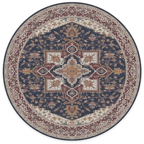 RUGGABLE Maral Heriz Washable Rug - Perfect Vintage Area Rug for Living Room Bedroom Kitchen - Pet &amp; Child Friendly - Stain &amp; Water Resistant - Creme 3&