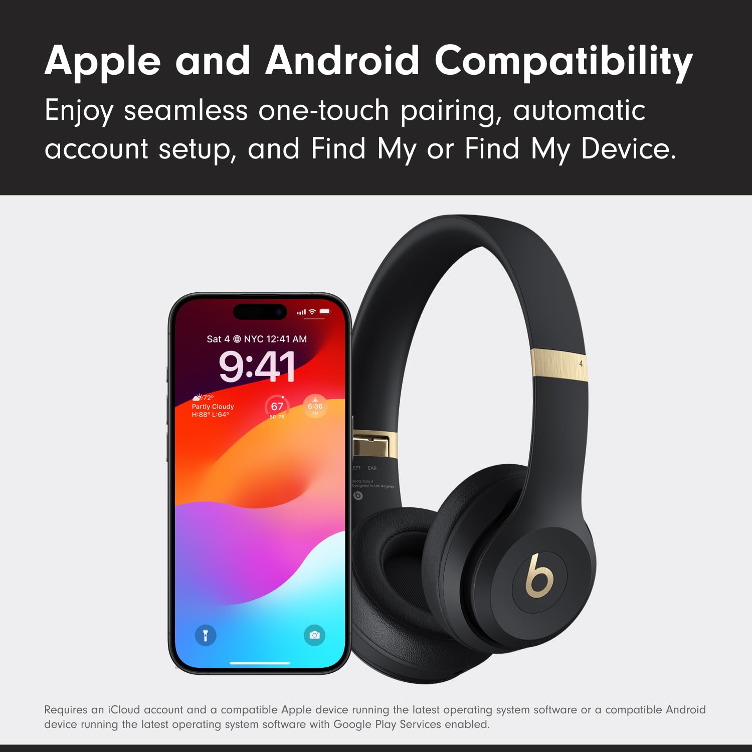Beats Solo 4 - Wireless Bluetooth On-Ear Headphones, Apple &amp; Android Compatible, Up to 50 Hours of Battery Life - Cloud Pink