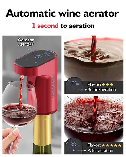 Electric Wine Decanter Aerator Dispenser Pourer Whiskey Adjustable Quantity Liquor Wine Pump Birthday Gift for Men Women Mom Dad Boss Brother Husband Funny Unique Gifts for Him (White)