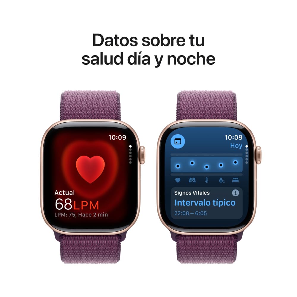 Apple Watch Series 10 [GPS 46mm] Smartwatch with Jet Black Aluminium Case with Black Sport Band. Fitness Tracker, ECG App, Always-On Retina Display, Water-Resistant