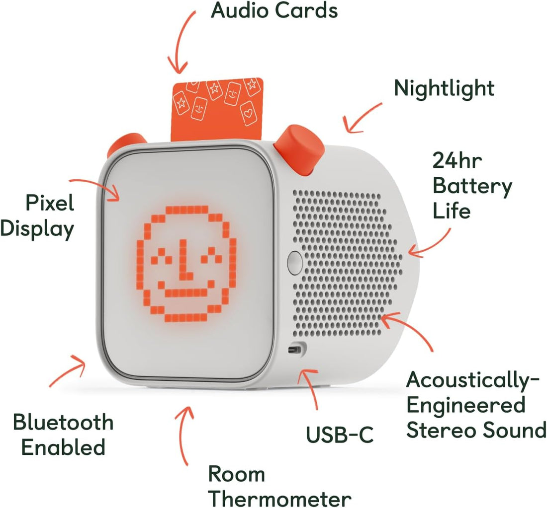 Yoto Player (3rd Gen.) + Make Your Own Card – Kids Bluetooth Audio Speaker, All-in-1 Screen-Free Device Plays Stories Music Podcasts Radio White Noise Thermometer Nightlight Ok-to-Wake Alarm Clock