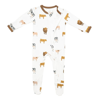 KYTE BABY Unisex Zipper Closure Footies, Rayon Made From Bamboo, 0-24 Months