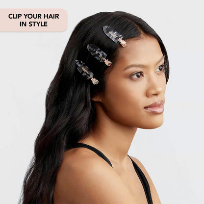 Kitsch Creaseless Hair Pins, No Crease Hair Clips for Makeup, No Bend Hair Clips for Styling, Stylish Makeup Hair Clips &amp; Hair Styling Clips, Pin Curl Clips for Hair, 4pc Set