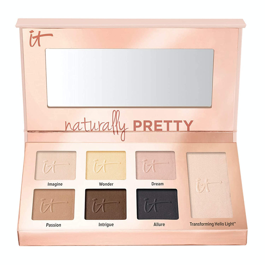 IT Cosmetics Naturally Pretty Essentials - Luxe Eyeshadow Palette - Travel Size - 6 Matte Shades &amp; 1 Transforming Satin Shade - With Anti-Aging Hydrolyzed Collagen, Silk &amp; Peptides - 0.092 oz