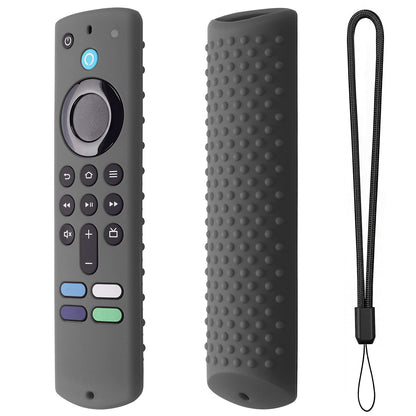 Silicone Remote Cover for Fire TV Stick 4K (2nd Gen) 2023, Fire TV Stick (3rd Gen) 2021,Fire TV Stick 4k&amp;4K Max (2021 Release) Silicone Protective Case with Lanyard(Lavender Gray)