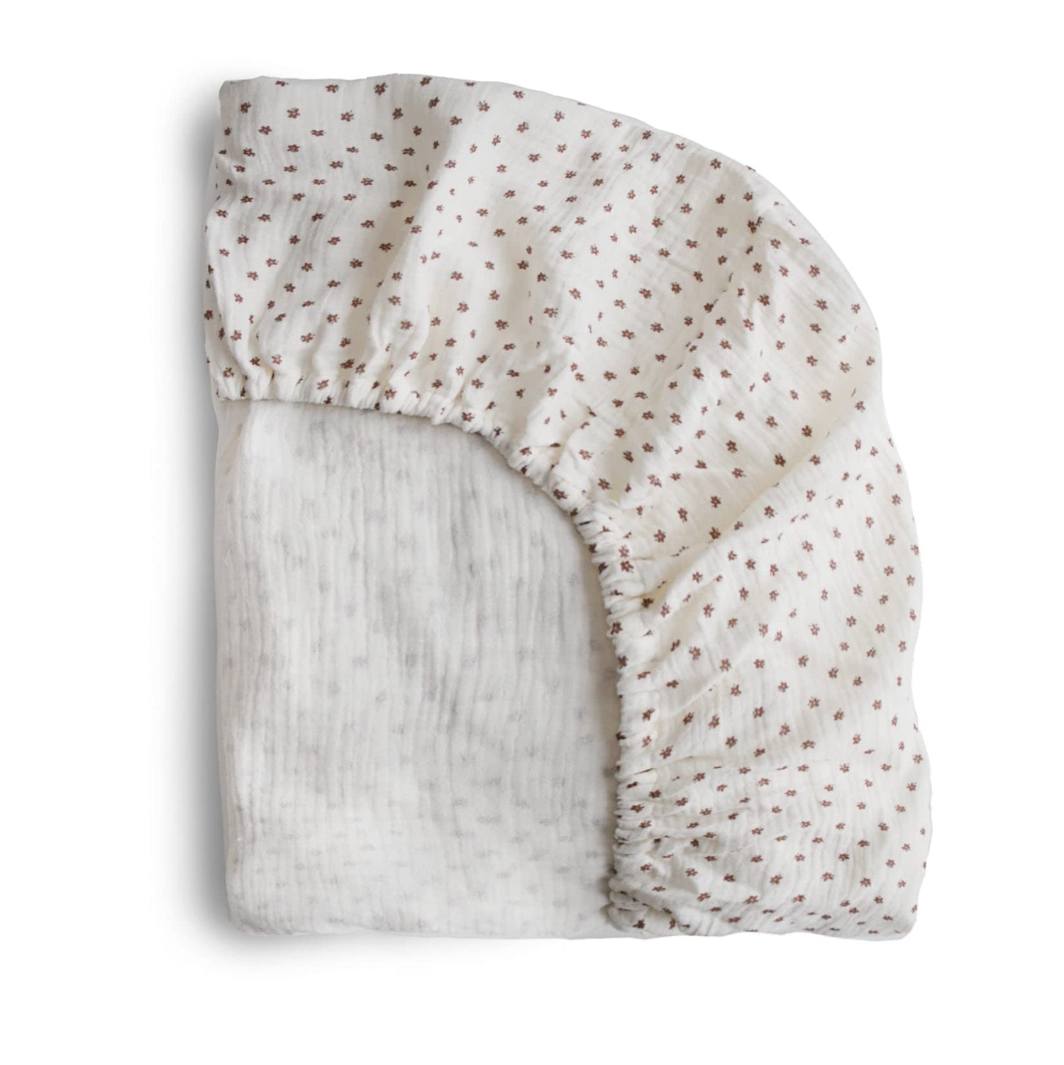 mushie Extra Soft Muslin Fitted Crib Sheet | 192 Thread Count | 28&quot;x 52&quot; (Fog)