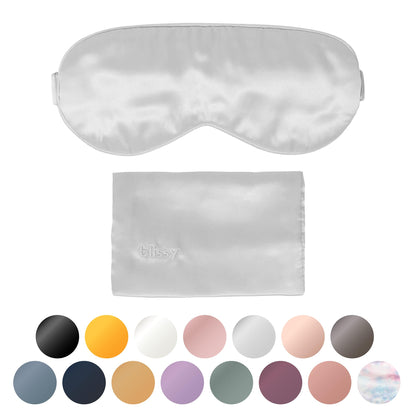 Blissy Silk Sleep Mask - Silk Eye Sleeping Mask for Women &amp; Men for Total Blackout - Silk Eye Mask - 100% Pure Mulberry Silk, 22 Momme 6a Fibers - Blindfold Silk Sleep Mask Side Sleeper Eye Cover