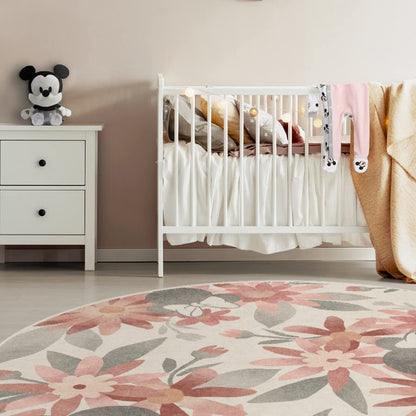 RUGGABLE Disney Classic Minnie Mouse Washable Rug - Perfect Area Rug for Nursery Playroom Kids Room - Pet &amp; Child Friendly - Stain &amp; Water Resistant - Trellis Pink 5&