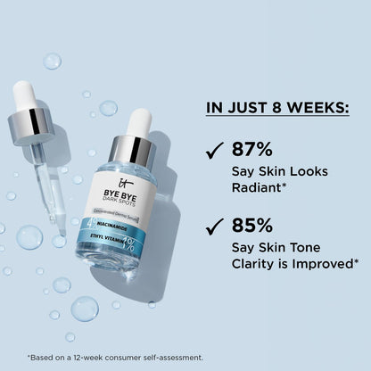 IT Cosmetics Bye Bye Dark Spots 4% Niacinamide Serum - Visibly Reduces Dark Spots &amp; Improves Skin Clarity In 8 Weeks - Facial Serum with 1% Ethyl Vitamin C - For All Skin Types - 1 Fl. Oz