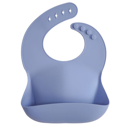 mushie Silicone Baby Bib | Adjustable Fit Waterproof Bibs (Whales)