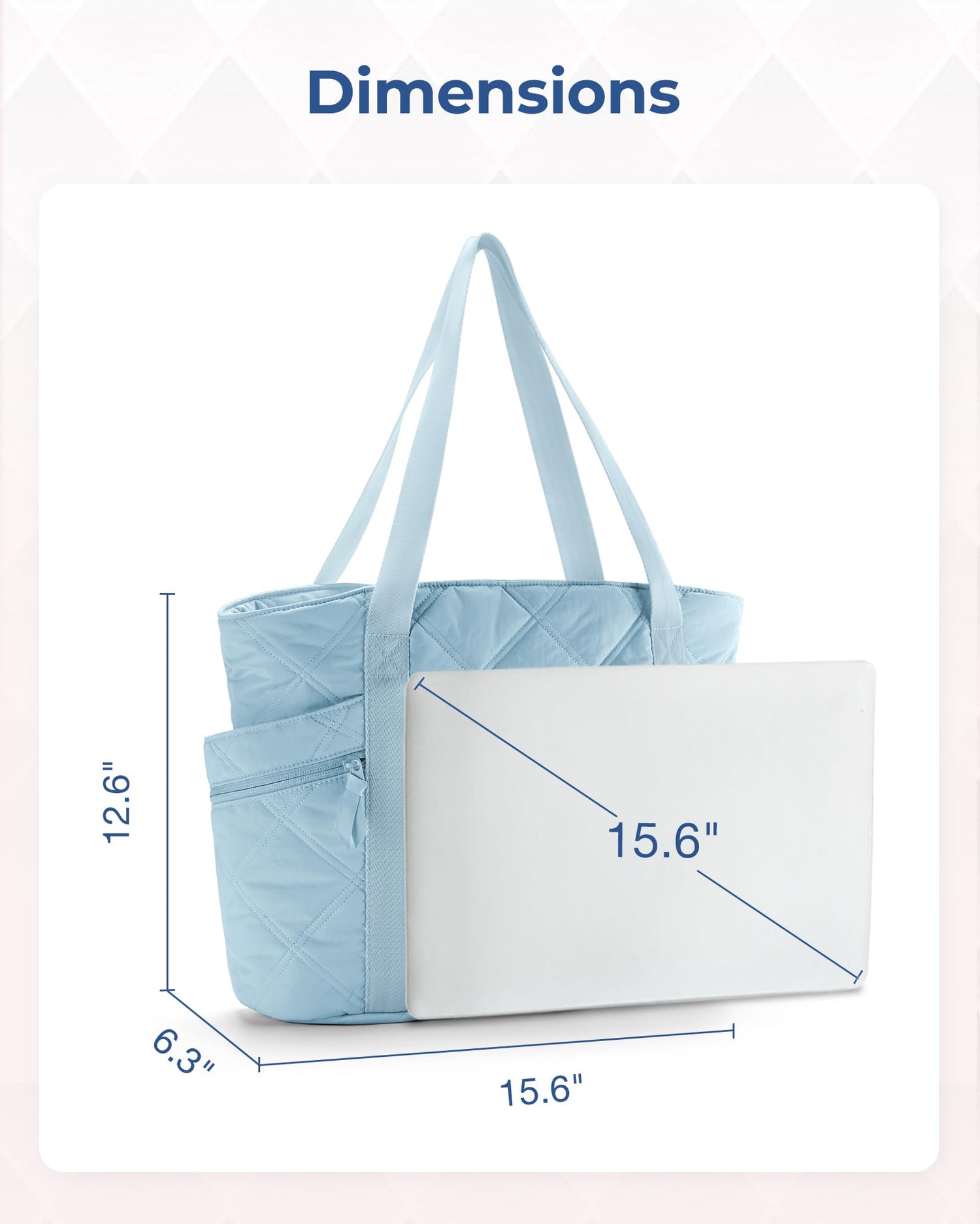 BAGSMART Tote Bag for Women, Puffer Tote Bags with Zipper, Travel Essentials Quilted Nurse Bag Carry On Bag Gifts for Women