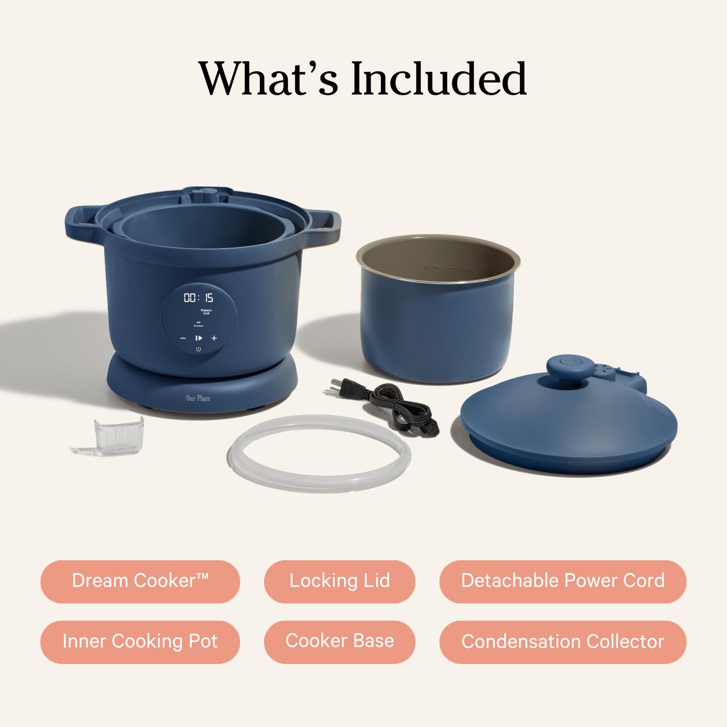 Our Place Dream Cooker | 6-quart Multicooker | 4 Versatile Modes | Pressure Cook, Slow Cook, Sear &amp; Saute, Keep Warm | Hands-Free Steam Release | Tailored Control Panel | Steam