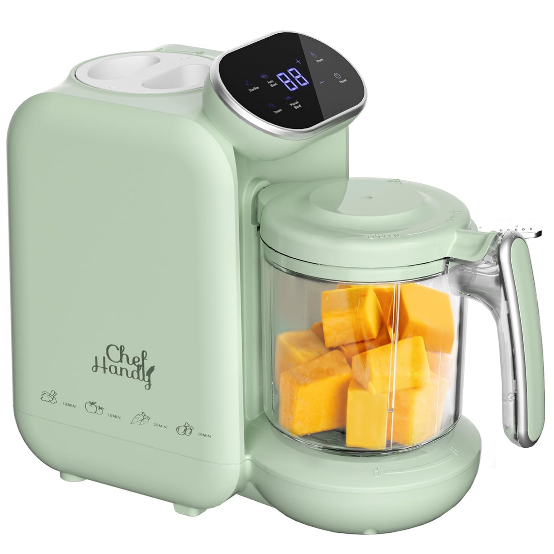 Baby Food Maker | Baby Food Processor with Steaming Basket | Baby Steamer, Blender, and Puree Maker | Milk Warmer Machine | Auto Cooking &amp; Grinding | Touch Screen Control (Green)