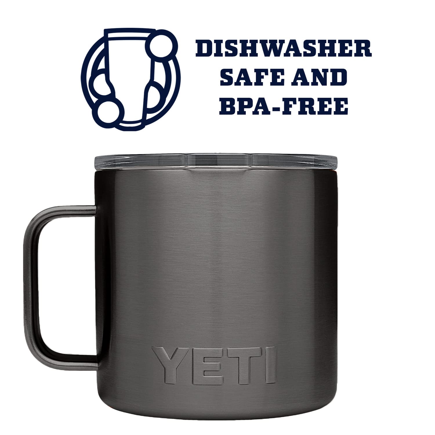 YETI Rambler 14 oz Mug, Vacuum Insulated, Stainless Steel with MagSlider Lid, Stainless