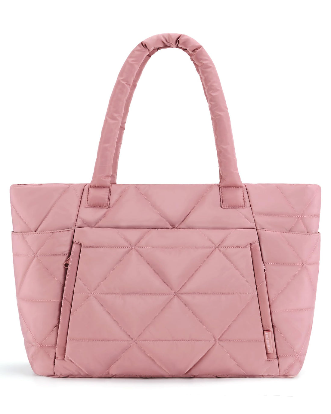 BAGSMART Tote Bag for Women, Puffy Tote Bag with Zipper, Large Quilted Shoulder Bag with Compartments for Travel, Work, Gym