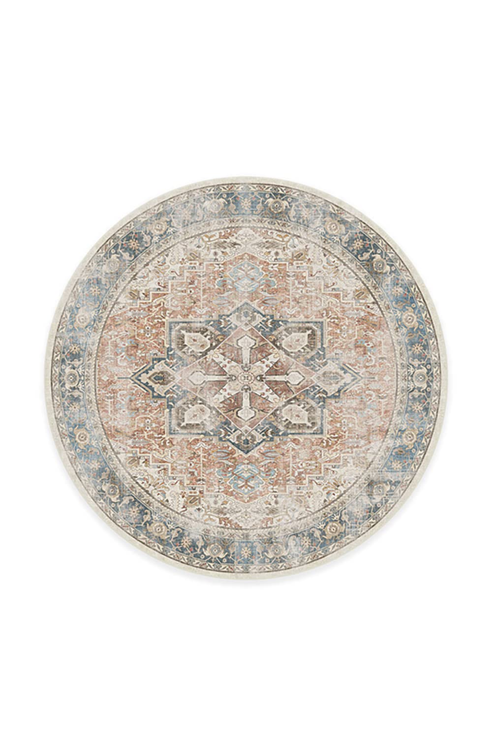RUGGABLE Kamran Washable Rug - Perfect Vintage Area Rug for Living Room Bedroom Kitchen - Pet &amp; Child Friendly - Stain &amp; Water Resistant - Hazel 5&