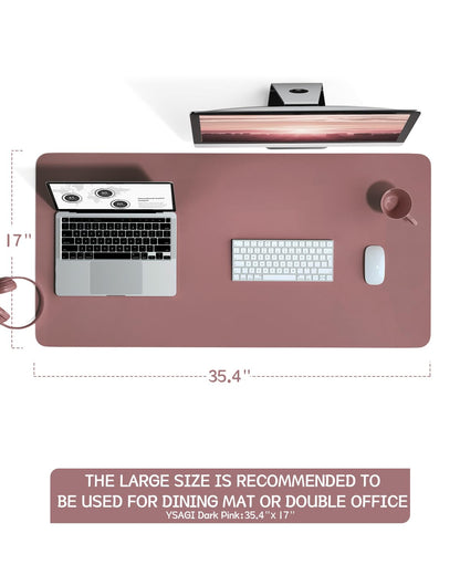 Non-Slip Desk Pad,Mouse Pad,Waterproof PVC Leather Desk Table Protector,Ultra Thin Large Desk Blotter, Easy Clean Laptop Desk Writing Mat for Office Work/Home/Decor(Pink, 23.6&quot; x 13.7&quot;)