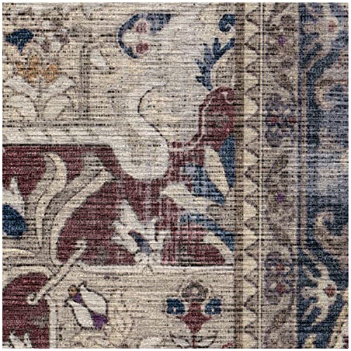 RUGGABLE Kamran Washable Rug - Perfect Vintage Area Rug for Living Room Bedroom Kitchen - Pet &amp; Child Friendly - Stain &amp; Water Resistant - Hazel 5&