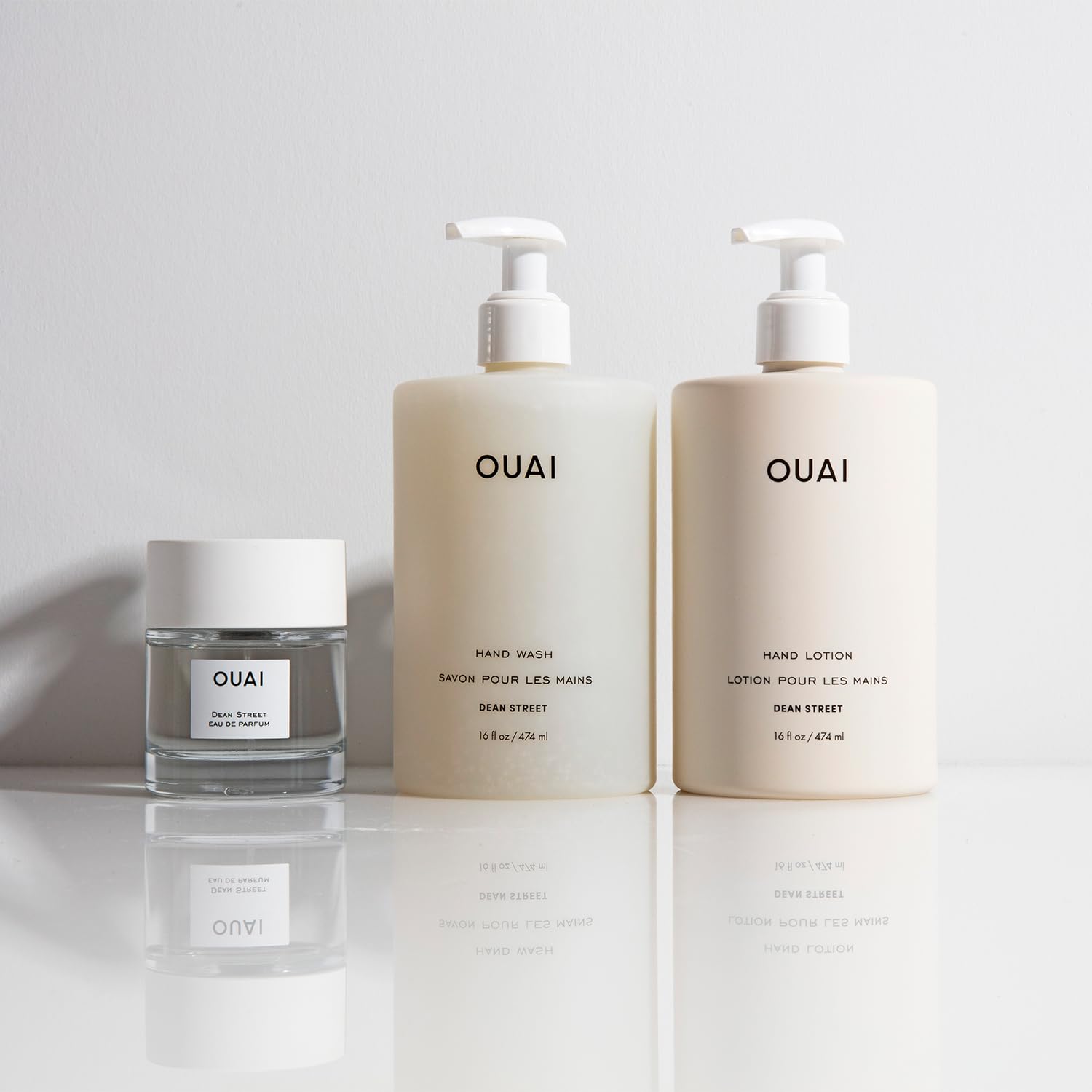 OUAI Hand Wash - Liquid Hand Soap with Jojoba, Avocado, &amp; Rose Hip Oil for Replenished Skin - Gentle Exfoliating Bathroom + Kitchen Hand Soap (16 Fl Oz)