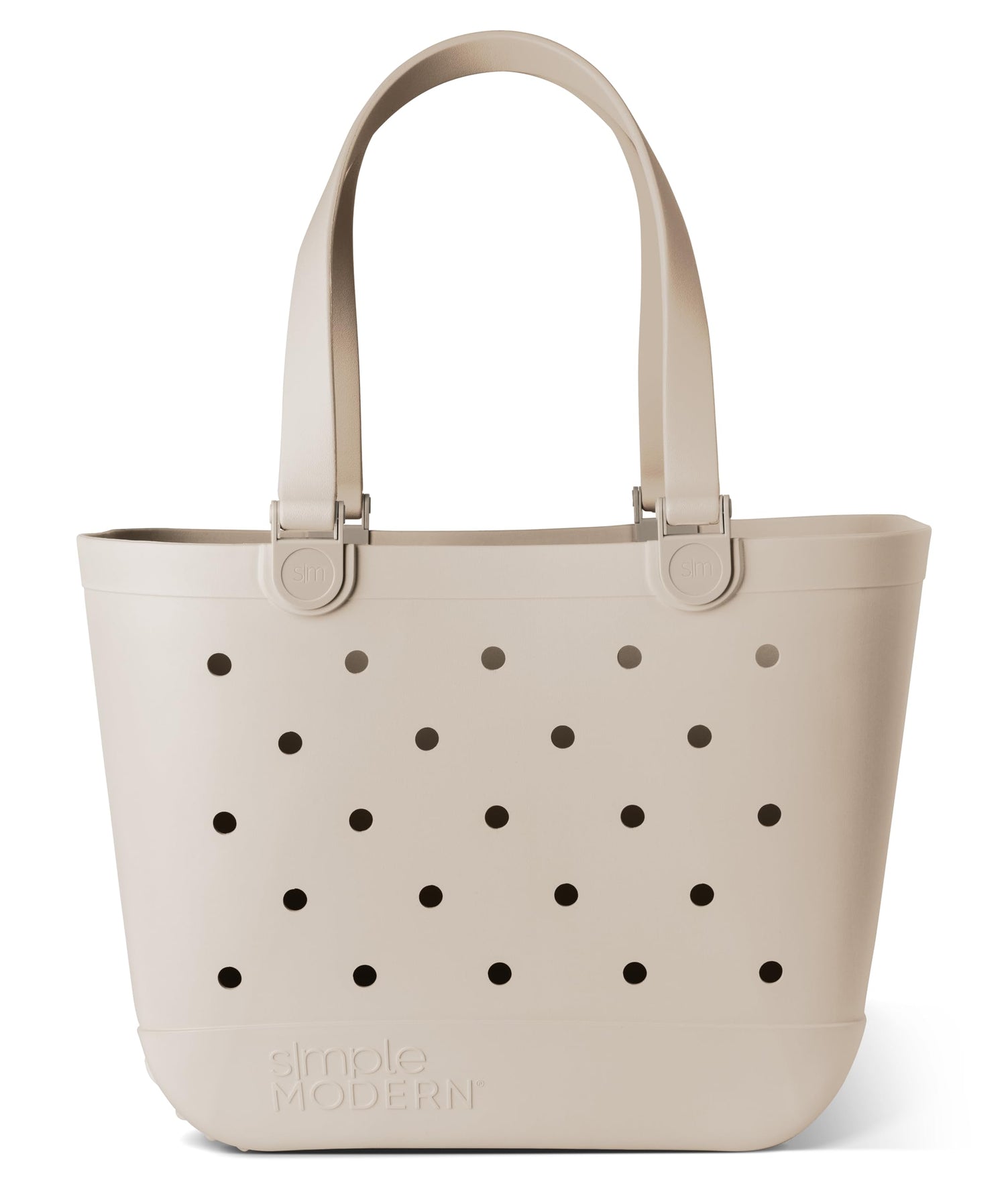 Simple Modern Beach Bag Rubber Tote | Waterproof Medium Tote Bag with Zipper Pocket for Pool, Groceries, Sports | Gifts For Women | Getaway Bag Collection | Almond Birch