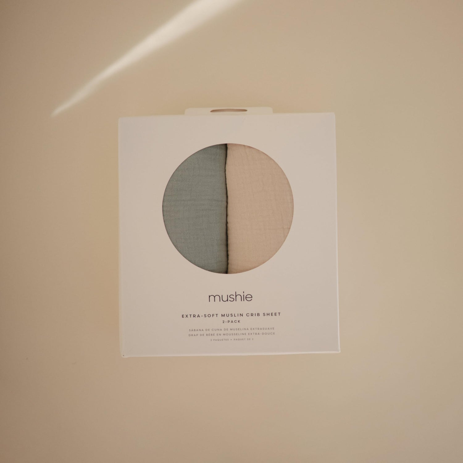 mushie Extra Soft Muslin Fitted Crib Sheet | 192 Thread Count | 28&quot;x 52&quot; (Fog)