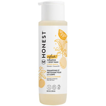 The Honest Company 2-in-1 Cleansing Shampoo + Body Wash | Gentle for Baby | Naturally Derived, Tear-free, Hypoallergenic | Fragrance Free Sensitive, 10 fl oz