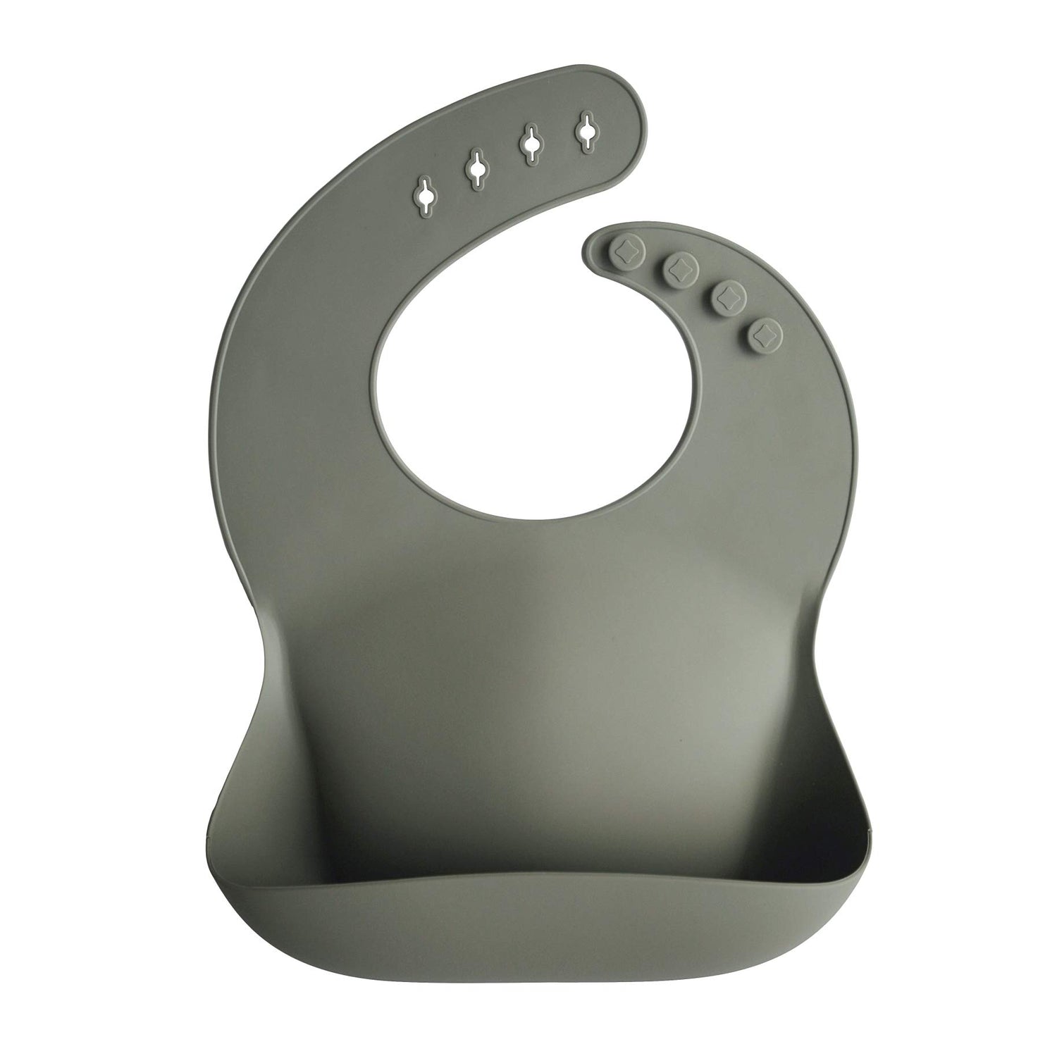 mushie Silicone Baby Bib | Adjustable Fit Waterproof Bibs (Whales)