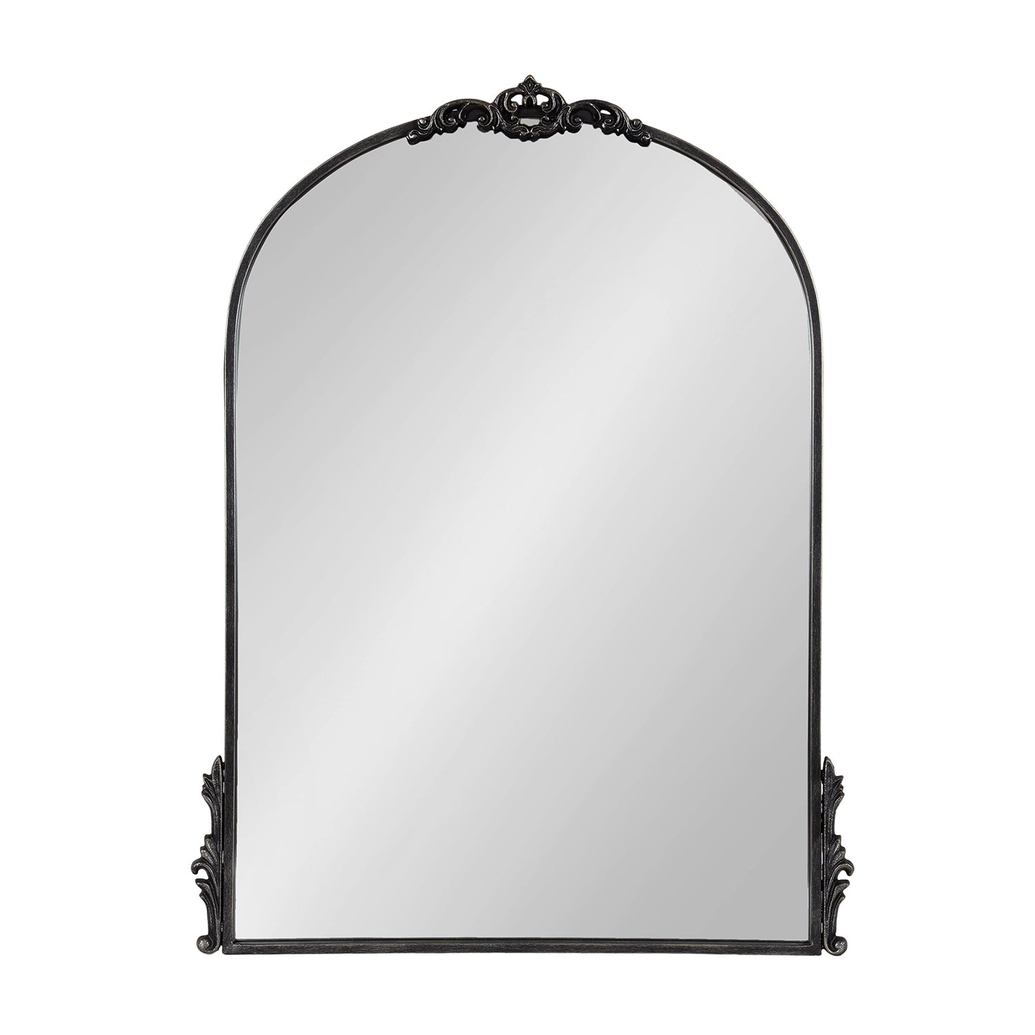 Kate and Laurel Myrcelle Traditional Arched Mirror, 25 x 33, Gold, Decorative Large Arch Mirror with Ornate Garland Detailing Along The Crown and Edges of The Frame