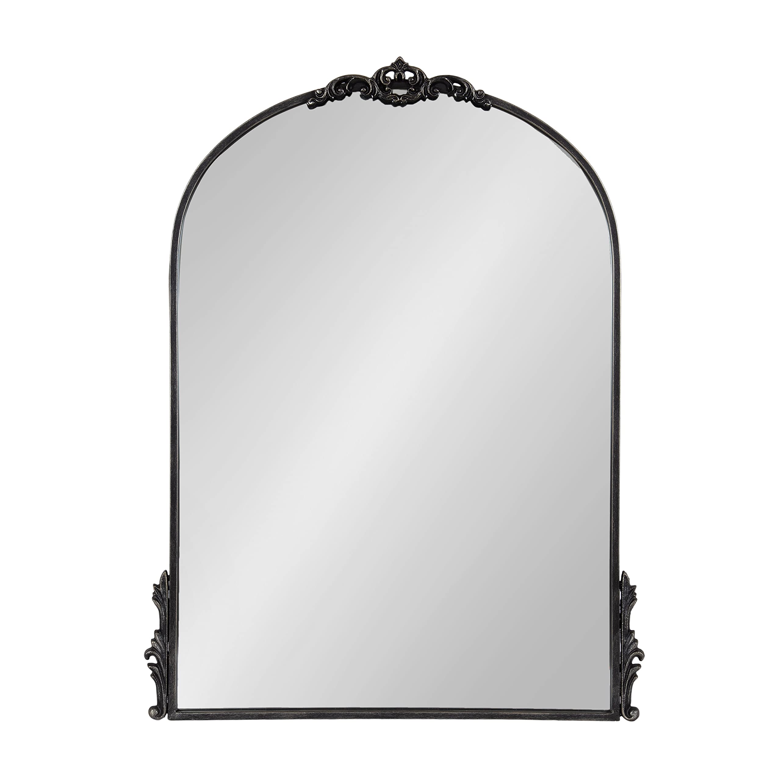 Kate and Laurel Myrcelle Traditional Arched Mirror, 25 x 33, Gold, Decorative Large Arch Mirror with Ornate Garland Detailing Along The Crown and Edges of The Frame