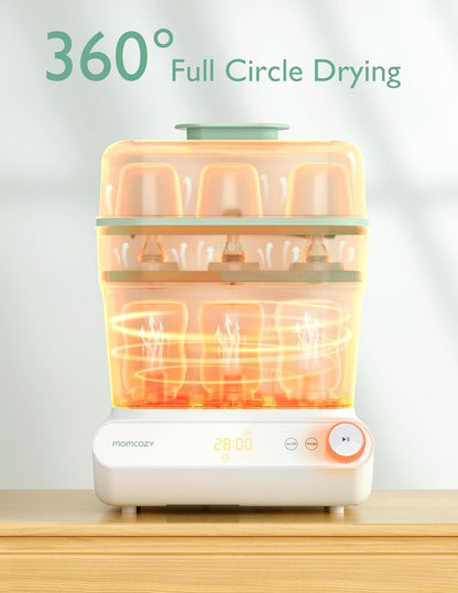 Momcozy 3 Layers Large Bottle Sterilizer and Dryer, Fast Sterilize and Dry, Universal Bottle Sterilizer for All Bottles &amp; Breast Pump Accessories, Touch Screen &amp; Auto-Off Bottle Sanitizer