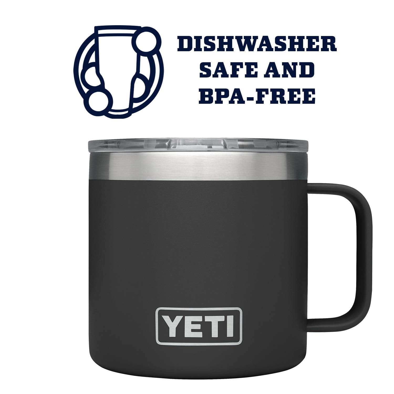 YETI Rambler 14 oz Mug, Vacuum Insulated, Stainless Steel with MagSlider Lid, Stainless