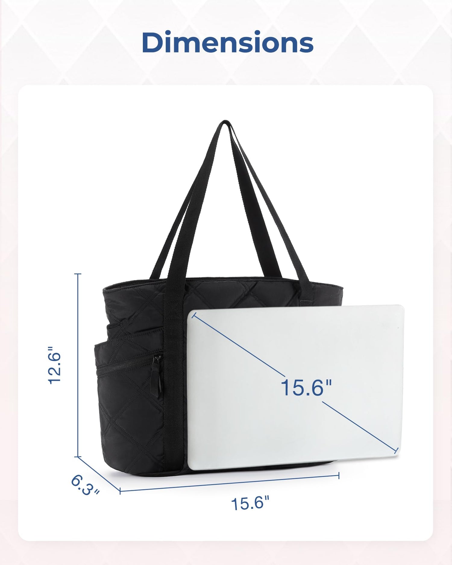 BAGSMART Tote Bag for Women, Puffer Tote Bags with Zipper, Travel Essentials Quilted Nurse Bag Carry On Bag Gifts for Women