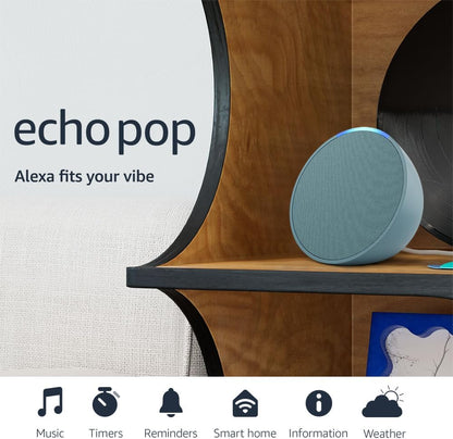 Amazon Echo Pop (newest model), Full sound compact smart speaker with Alexa, Lavender Bloom